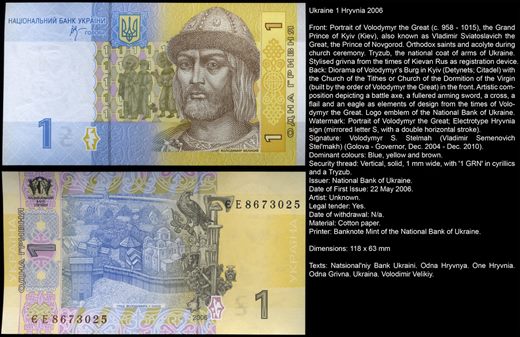 Ucrania - hryvnia 1 - 2006