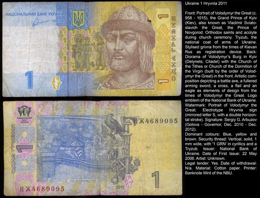 Ucrania - hryvnia 1 - 2011