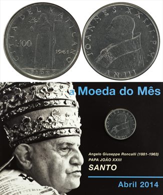 Vaticano - Lira 100 - 1961 (Moeda do Mes Abril 2014)