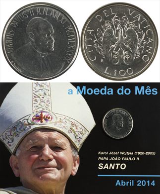 Vaticano - Lira 100 - 1989 (Moeda do Mes Abril 2014)