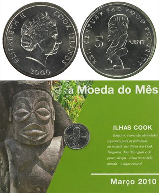 Ilhas Cook - Cent 5 - 2000 (Moeda do Mes Marco 2010)