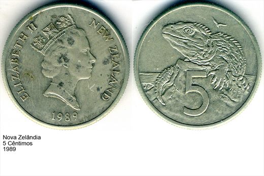 Nova Zelandia - Cent 5 - 1989 - G6 A3 H03 L3C4