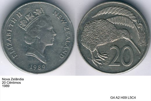 Nova Zelandia - Cent 20 - 1989 - G4 A2 H09 L5C4