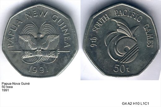 Papua-Nova Guine - Toea 50 - 1991 - G4 A2 H10