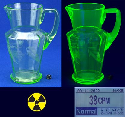 Jarra para vinho vidro de uranio