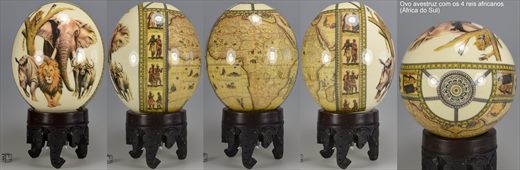 Ovo avestruz com os 4 reis africanos (Africa do Sul)