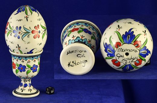 Ovo decorativo em ceramica Marmara Gini Kutahya