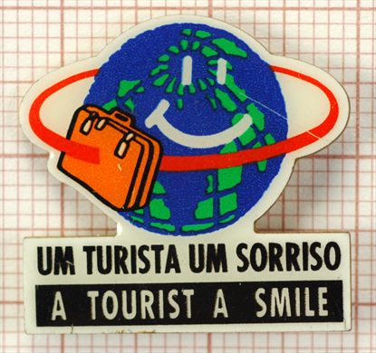 Um turista um sorriso