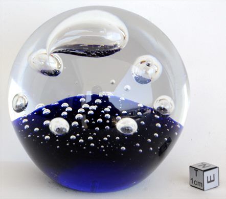 Esfera de vidro com motivo abstrato - roxo-bolhas)