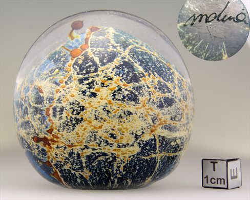 Esfera de vidro com motivo abstrato assinado 01 (ID00122)