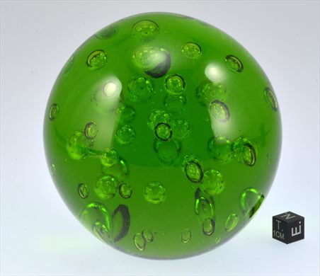 Esfera de vidro com motivo abstrato - verde-bolhas