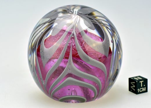 Esfera de vidro com motivo abstrato - roxo-cinza