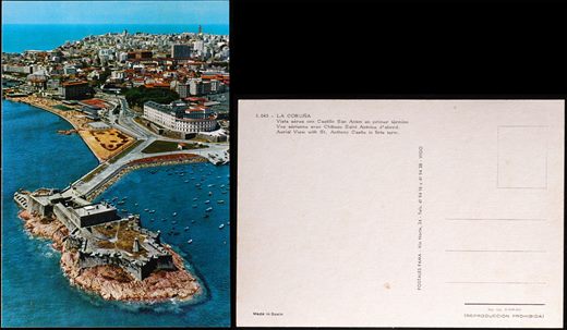 Espanha La Coruna Vista aerea con Castillo San Anton - 3045