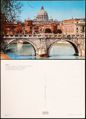 Italia Roma Cupola di S. Pietro e Ponte Elio dal Lungotevere 115