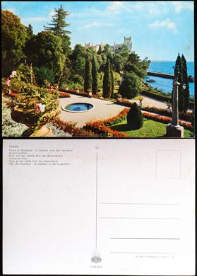 Italia Trieste - Parco di Miramare - Il castello visto dal parterre 4