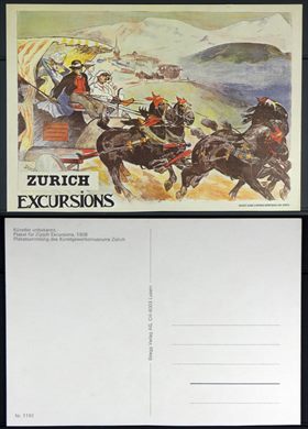 Zurich Excursions Nr.1192 Cartaz para excursoes em Zurique, 1908