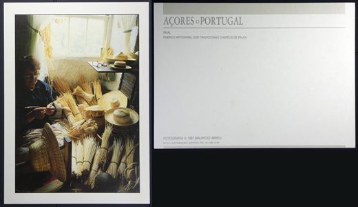 Portugal, Acores, Faial, Fabrico artesanal dos tradicionais chapeus de palha 13