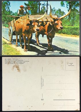 Portugal, Minho, Carro de bois com carga trabalhada 205 - CC