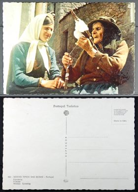 Portugal, Motivo tipico das Beiras, Fiandeira 486 - Cecami