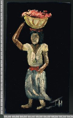 Oleo sobre veludo (mulher)
