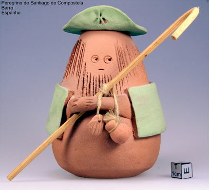 Peregrino Santiago de Compostela em barro (Espanha)