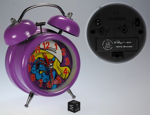 Relogio despertador de mesa Smurf roxo (Peyo 2010)