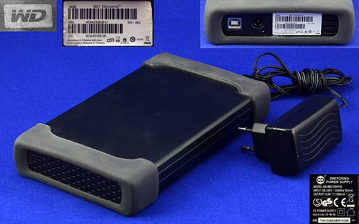 WD Elements 640Gb External HDD Plus Power supply S018BV1200150