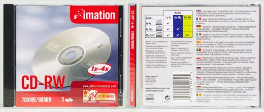 imation CD-RW 700MB-80Min 4x