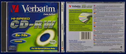 Verbatim CD-RW 700Mb 8x-10x (Sealed)