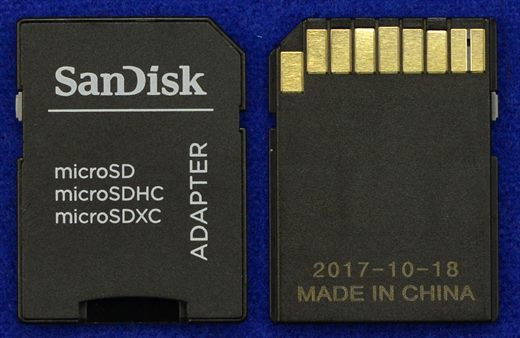 SanDisk MicroSD adapter 2017-10-18