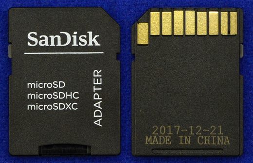 SanDisk MicroSD adapter 2017-12-21
