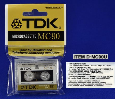 TDK Microcassette MC90 D-MC90U