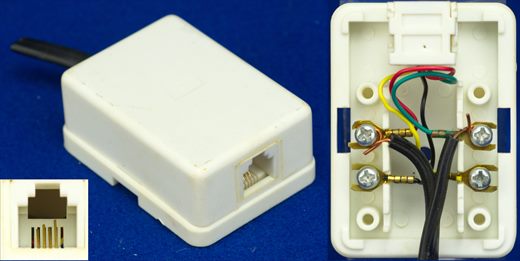Conector RJ11 de superficie