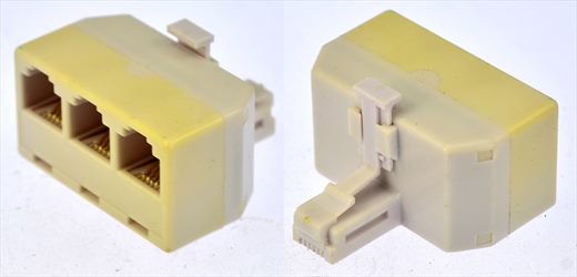 Adaptador Triplo RJ11 6P-4C 1 macho 2 femeas
