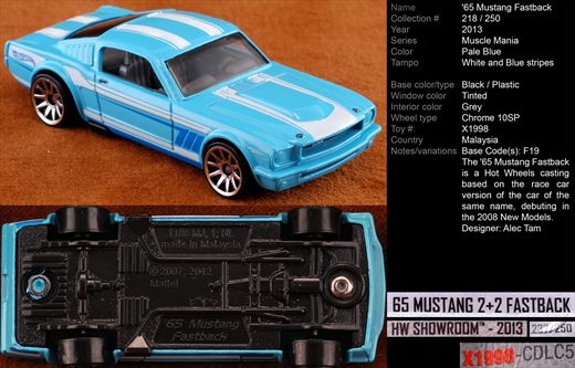 Ford Mustang Fastback 1965 - 2013-218-X1998 - Malasia