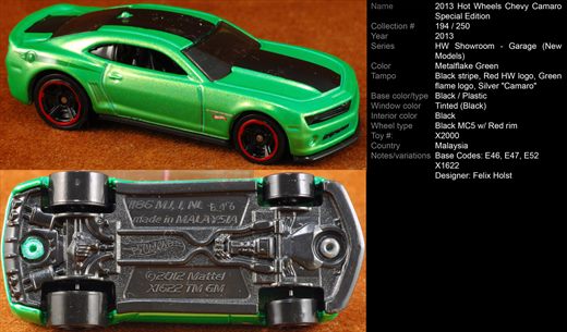 Hot Wheels Chevy Camaro Special Edition 2013 - 2013-194-X2000 - Malasia